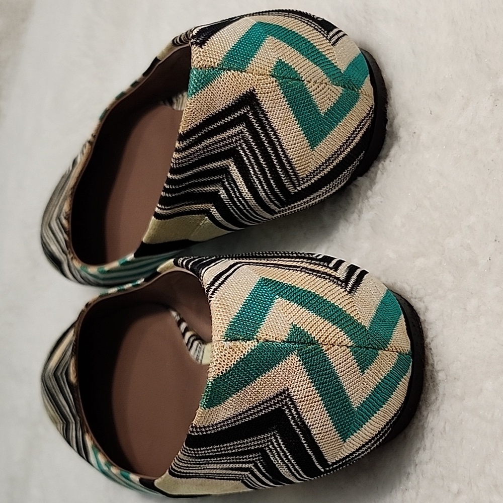 Missoni Chevron Ballet Flats Black / Green Size 39.5/ 9. - Picture 7 of 16